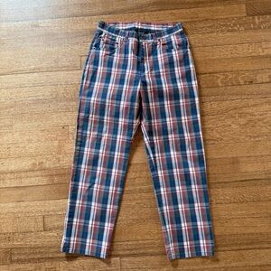 Vintage Ralph Lauren Plaid Cotton Blend Trousers Pants